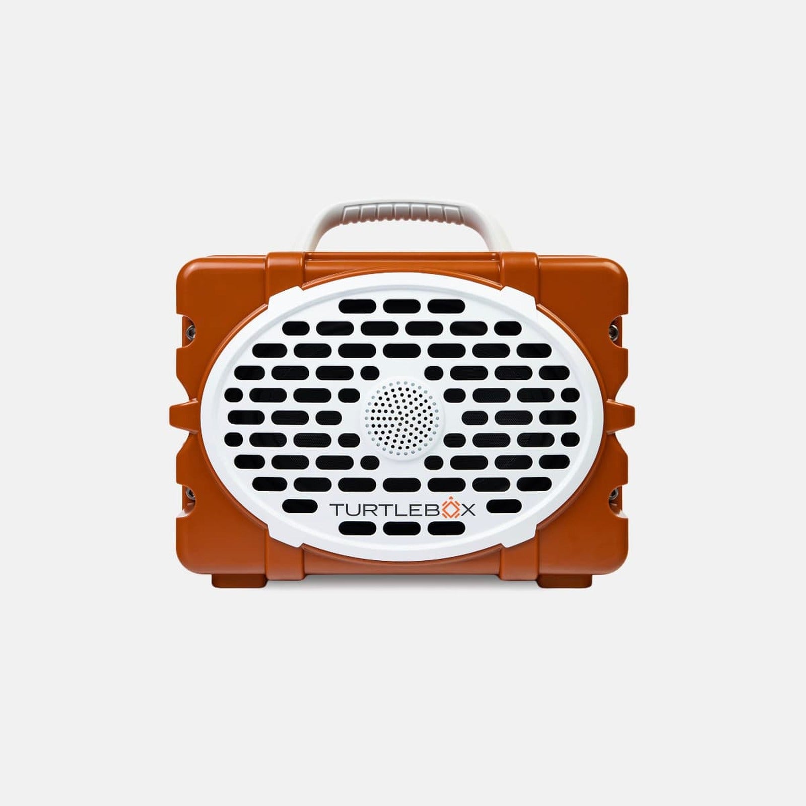 Turtlebox Original Gen 3 Gameday Series speaker in Burnt Orange & White