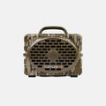 Turtlebox Original Gen 3 portable Bluetooth speaker in Mossy Oak Bottomland camo with brown handle